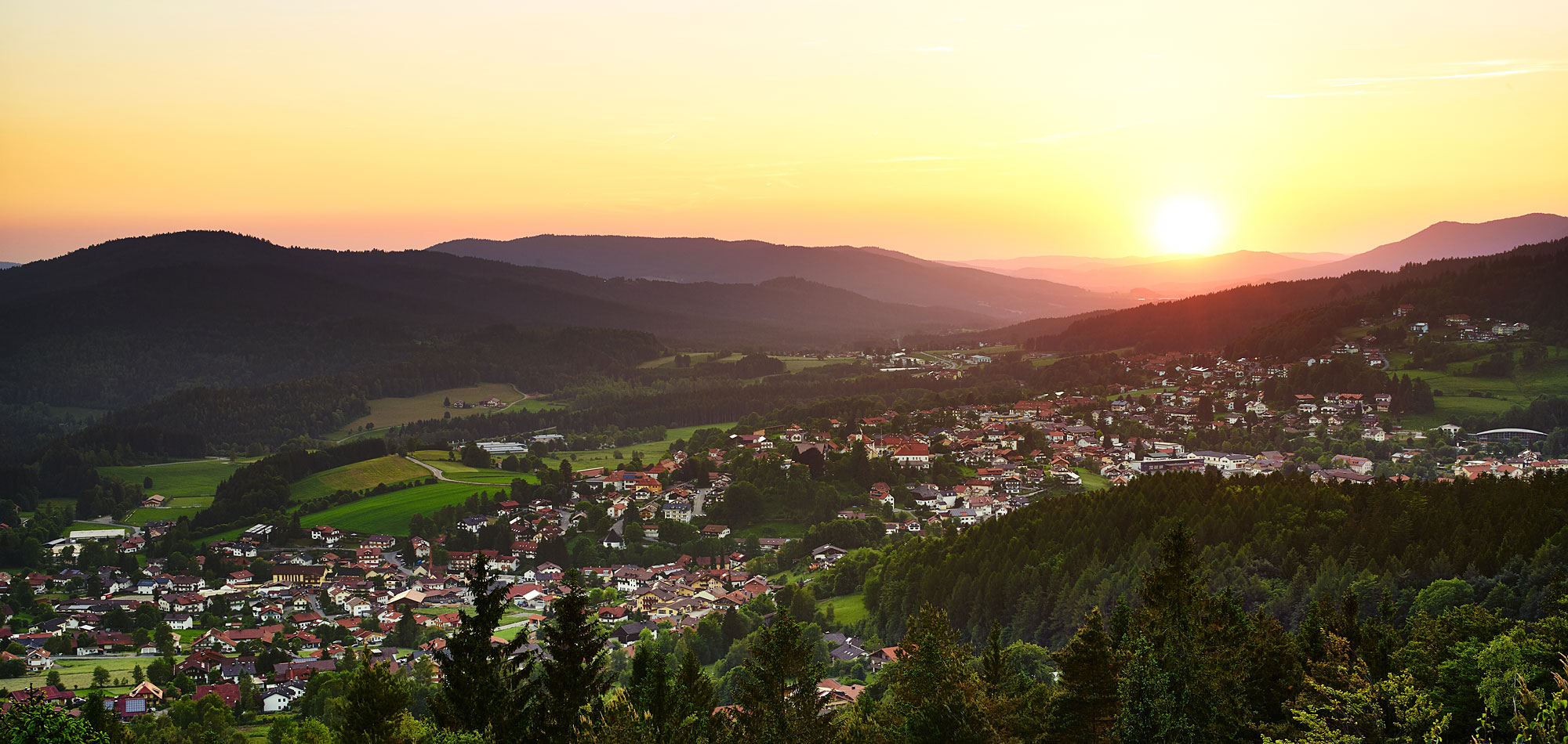Sonnenuntergang im Bayerischen Wald